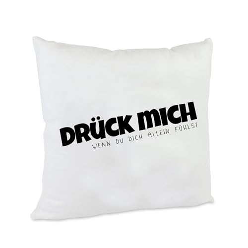 Abschiedsgeschenk Kissen 'Drück Mich' - 40x40 cm - Persönliches Geschenk für Fernbeziehungen, Studienanfänger, Auszubildende