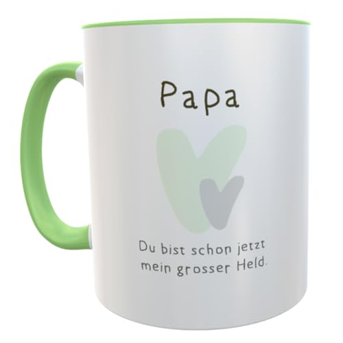 Babynews Papa-Helden Tasse: Keramikbecher 300ml - Überraschungsgeschenk für werdende Väter