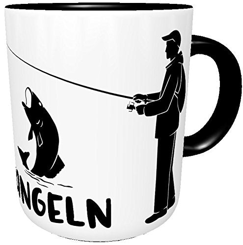 Kaffee-Tasse Angler Bürotasse Ich Bin EIN Einfacher Mann Sprüchetasse Geschenk Kaffeebecher Anglertasse Geschenkverpackung