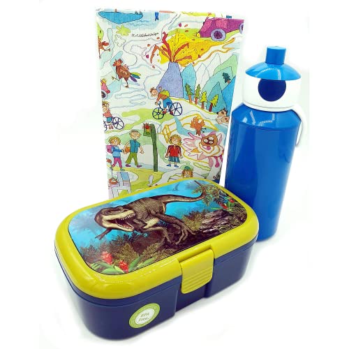 Lutz Mauder Brotdose T-Rex Trinkflasche 400ml Geschenkset für Kindergartenkinder Schulkinder inkl.Geschenkverpackung (2)
