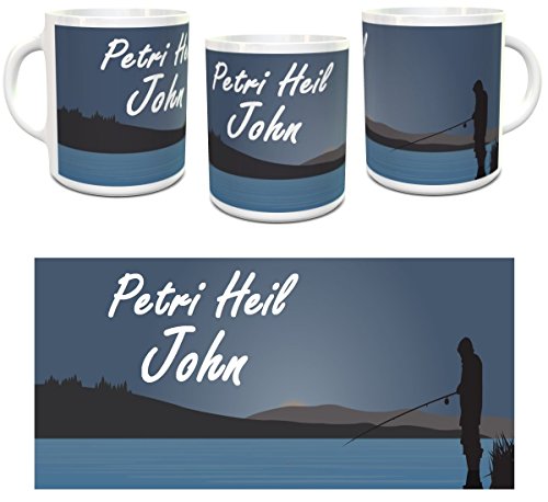 Kinderlampenland Personalisierte Angler-Tasse Dunkelblau mit Wunschname