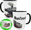 Dampflokomotive 50 2740 Kaffeebecher mit Name - Geschenk für Eisenbahner, Lokführer,, Eisenbahn-Fans Modellbauer und Modelleisenbahn-Freunde