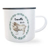 Emaillle-Tasse LandEi Geschenk für Dorkinder Bauernhoftiere Kaffeetasse Landhausstil Vintage