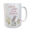 Tasse Hase grau Osterhase Ostergeschenk Kinder Spruch Weißt du eigentlich wie lieb ich dich hab