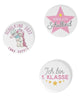 3er Set Schulkind Buttons Girls Boys zur Einschulung Zuckertüte 59mm Ansteck-Pin