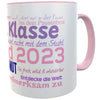 Kinder-Tasse Becher Schulkind 2022 Erstklässler ABC Schützen Einschulung, Zuckertüte 1. Klasse, Mädchen inkl. Geschenkverpackung