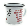 Kinderlampenland Glühwein-Tasse Emaille EIN Glühwein. mit Rentier, Weihnachtsmarkt, Blechtasse, Geschenk, Henkelbecher, Nostalgie, Henkeltasse, Punschtasse, Vintage