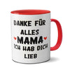 Kilala Tasse Mama, Geschenk zum Muttertag, Danke für alles, Teetasse, Kaffeetasse aus Keramik, Muttertagsgeschenk