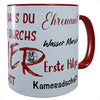 Feuerwehr-Kaffee-Tasse Danke, dass Du für uns durchs Feuer gehst Kaffeebecher GeburtstagsGeschenk Feuerwehrmann Kilala rot