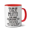 Kilala Tasse Mutti mit Spruch Ich bin stolze Mutti ...Tochter Geschenk Teetasse Muttertag Geburtstag Farbe rot/weiß