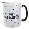 Kaffeetasse Glück Happy moments mit Herz & Kleeblatt schwarz beste Freundin Glück Kaffeebecher