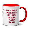 KiLaLa Tasse mit lustigem Spruch “Glühwein” Kaffeetasse personalisierbar Namen Geschenk weiß rot Rentier Weihnachten