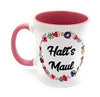 Kilala Lustige Statement-Tasse in Rosa mit Spruch: Halt’s Maul, mit Vintage-Blumenranke, spülmaschinen- und mikrowellengeeignet