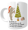 Kilala Tasse Weihnachtswünsche Weihnachtstasse Teetasse Punschtasse Kakaotasse ideales Wichtelgeschenk mit Bär und Tannenbaum