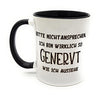 Kilala Kaffeetasse mit lustigem Spruch Bitte Nicht ansprechen, Kaffeebecher inkl. Geschenkverpackung, Weiß & Schwarz