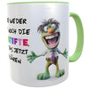 Freche Büro-Tasse, täglicher Job-Wahnsinn, lustiger Spruch gegen nervige Kollegen, Geburtstags-Geschenk für Lieblingskolleginnen 300ml Keramik