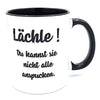 Kilala Bürotasse Lama lustiger Spruch Lächle! Becher Mug Kaffeebecher Geschenk Farbe schwarz