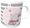 Kindertasse Hase Luna emmapünktchen mit Wunschname Kinderbecher Trinkbecher rosa/grau inkl. Geschenkverpackung