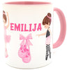 Kilala Tasse Ballerina Ballett - personalisierte Kindertasse mit Name Kindertasse, Geschenk, Tänzerin, Tanzschule, rosa